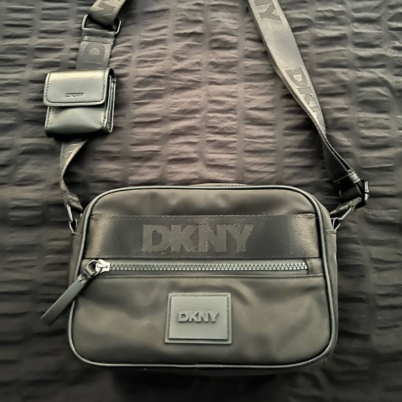 DKNY Charcoal Crossbody Bag with Pouch - Picture 1 of 3